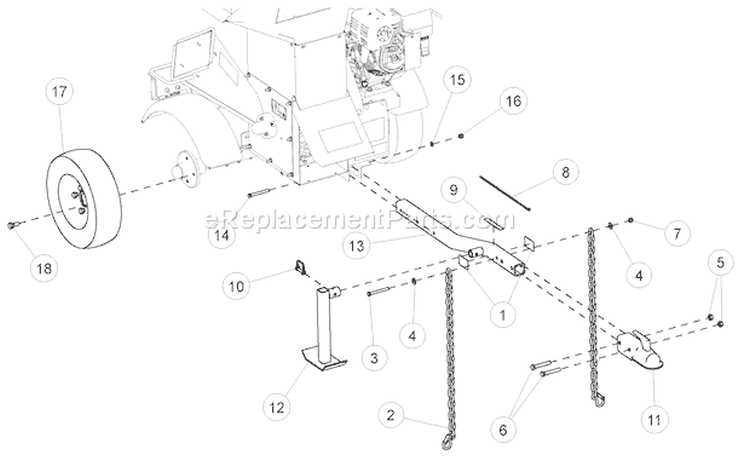HitcháAndáWheels Diagram and Parts List for SC3270T  Bear Cat Chipper Shredder